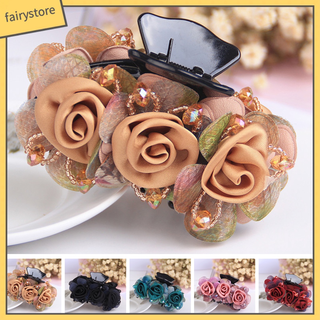 Kẹp Tóc Càng Cua Bằng Nhựa Co Giãn Chống Trượt Tạo Kiểu Tóc Thủ Công