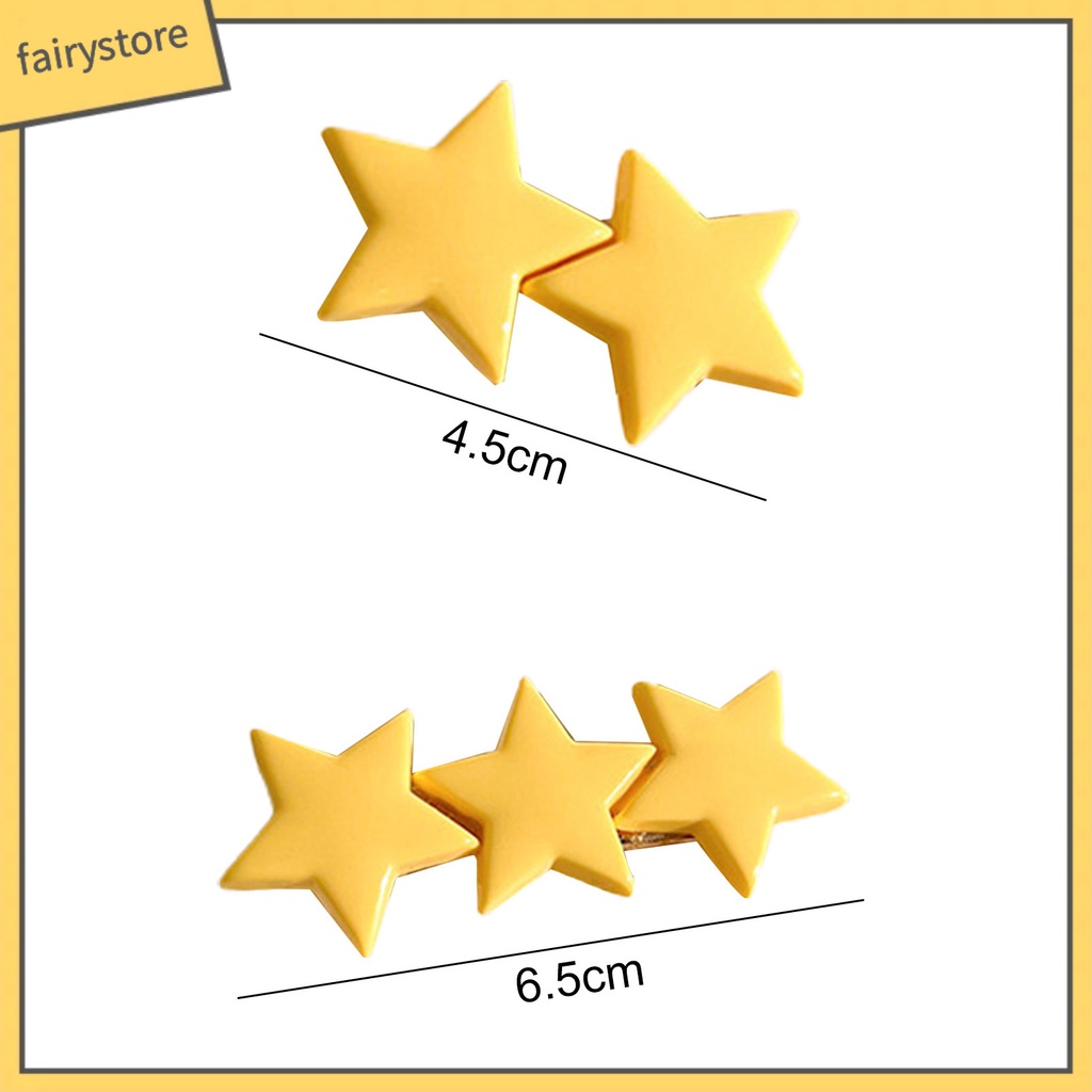 Kẹp Tóc Ngôi Sao Màu Vàng Bằng Thép Không Gỉ Co Giãn Chống Trượt Cho Bé Gái