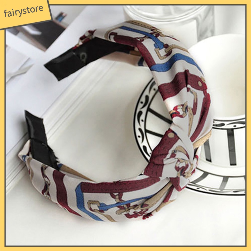 Băng Đô Thắt Nút Chéo Họa Tiết Hoa / Kẻ Sọc / Chấm Bi Thời Trang Cho Nữ