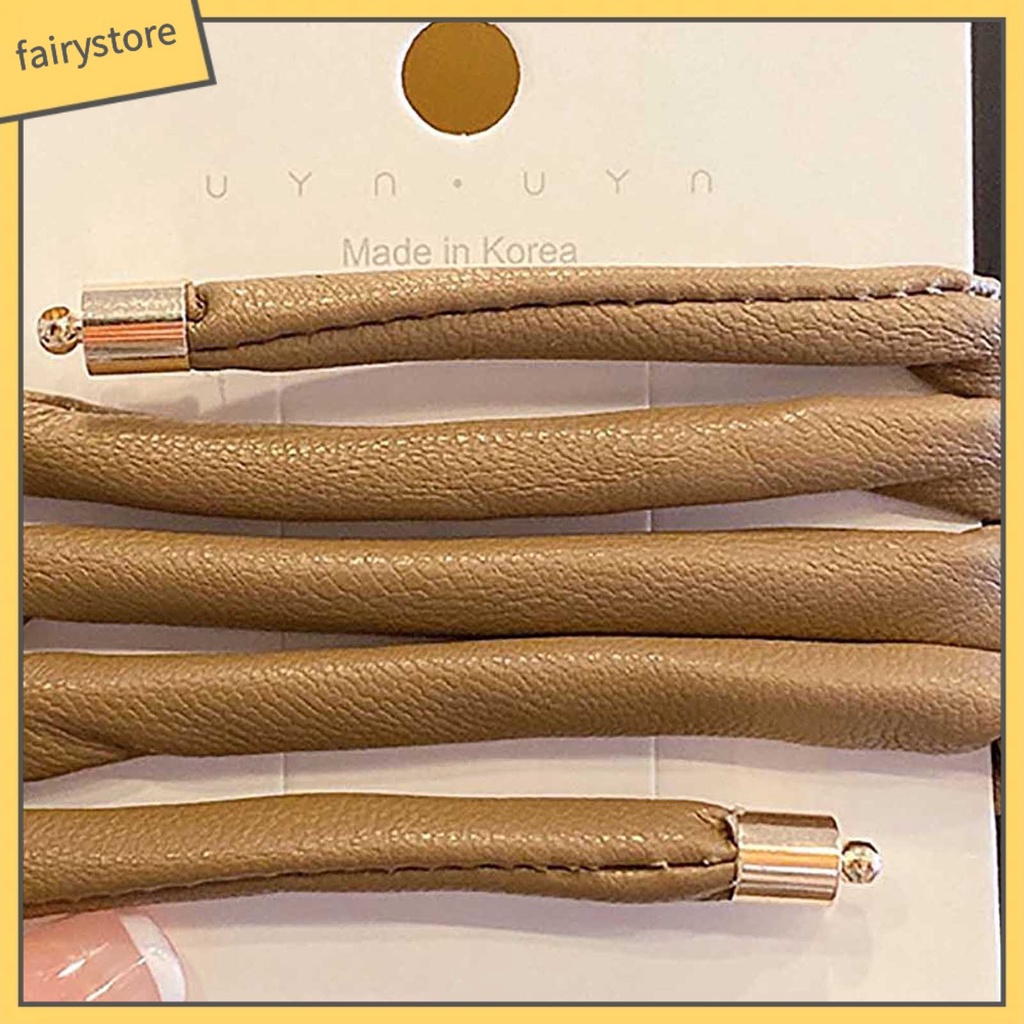 Dây Buộc Tóc Đuôi Ngựa Giả Da Dài Linh Hoạt Có Thể Gập Lại