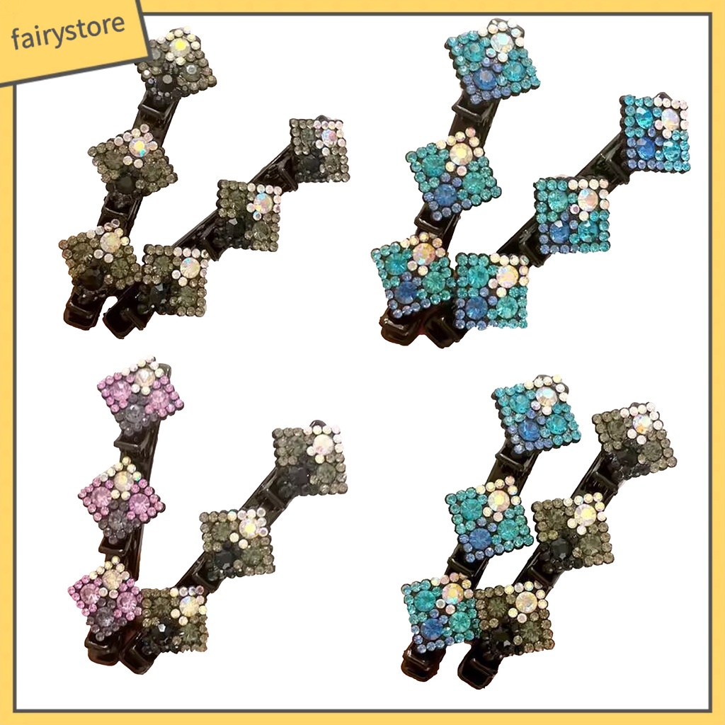 Bộ 2 Kẹp Tóc Bằng Acrylic Màu Sắc Lấp Lánh Chống Trượt Thân Thiện Với Da Dễ Sử Dụng