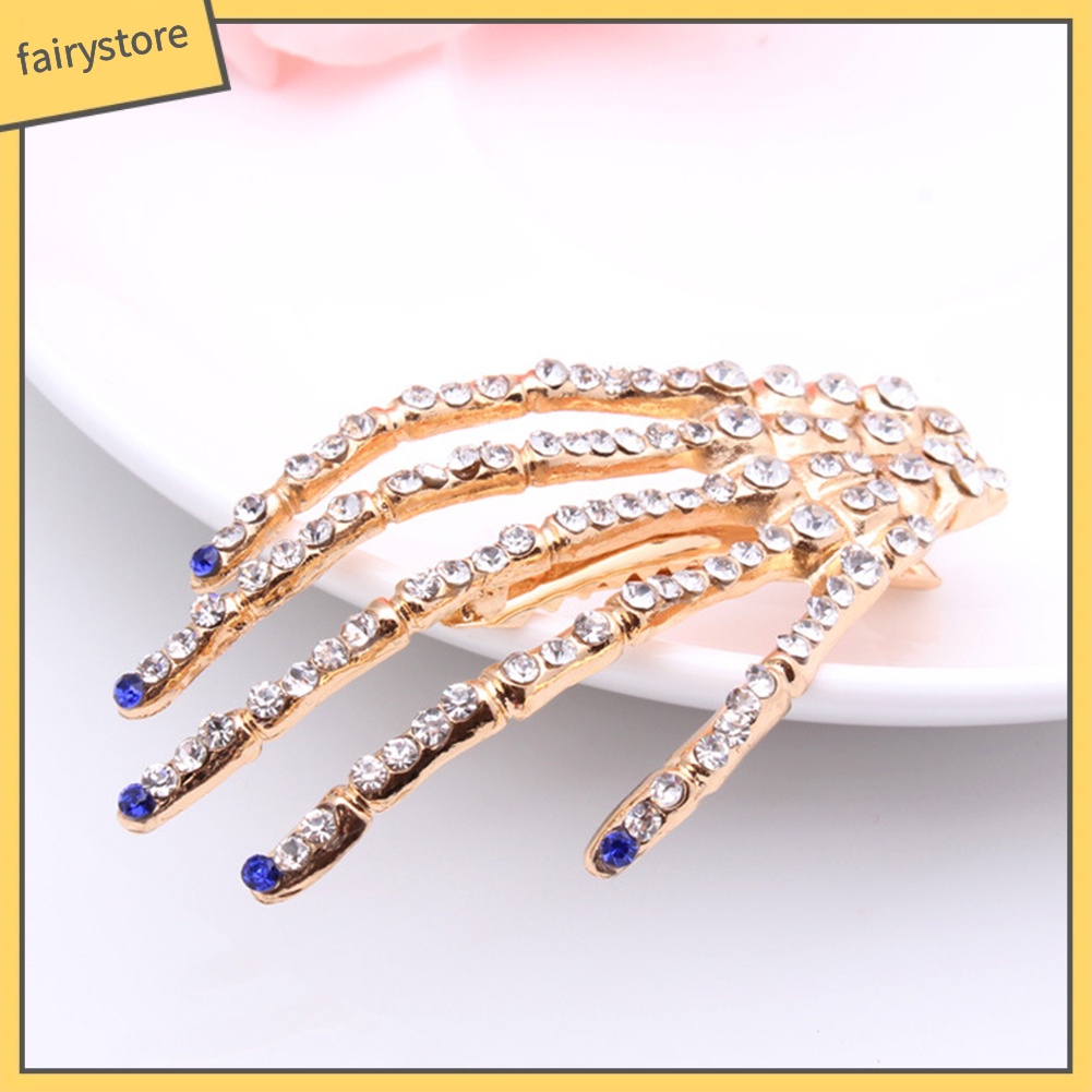 Kẹp Tóc Hình Bàn Tay Đầu Lâu Đính Đá Hóa Trang Cho Nữ