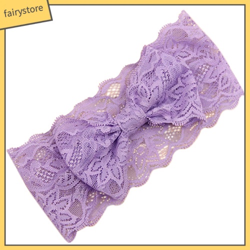 Băng Đô Cài Tóc Phối Nơ Ren Xinh Xắn Cho Bé Gái