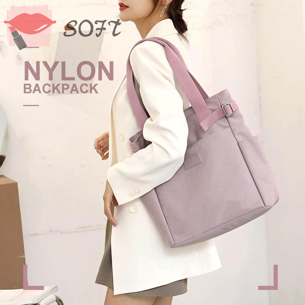 Túi Đeo Vai Vải Canvas Mềm Màu Trơn Thời Trang Trẻ Trung