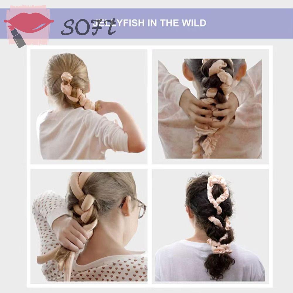 SOFTNESS Máy Uốn Tóc Ruy Băng Lụa Gợn Sóng Lớn Không Dùng Nhiệt Khi Ngủ Cho Nữ