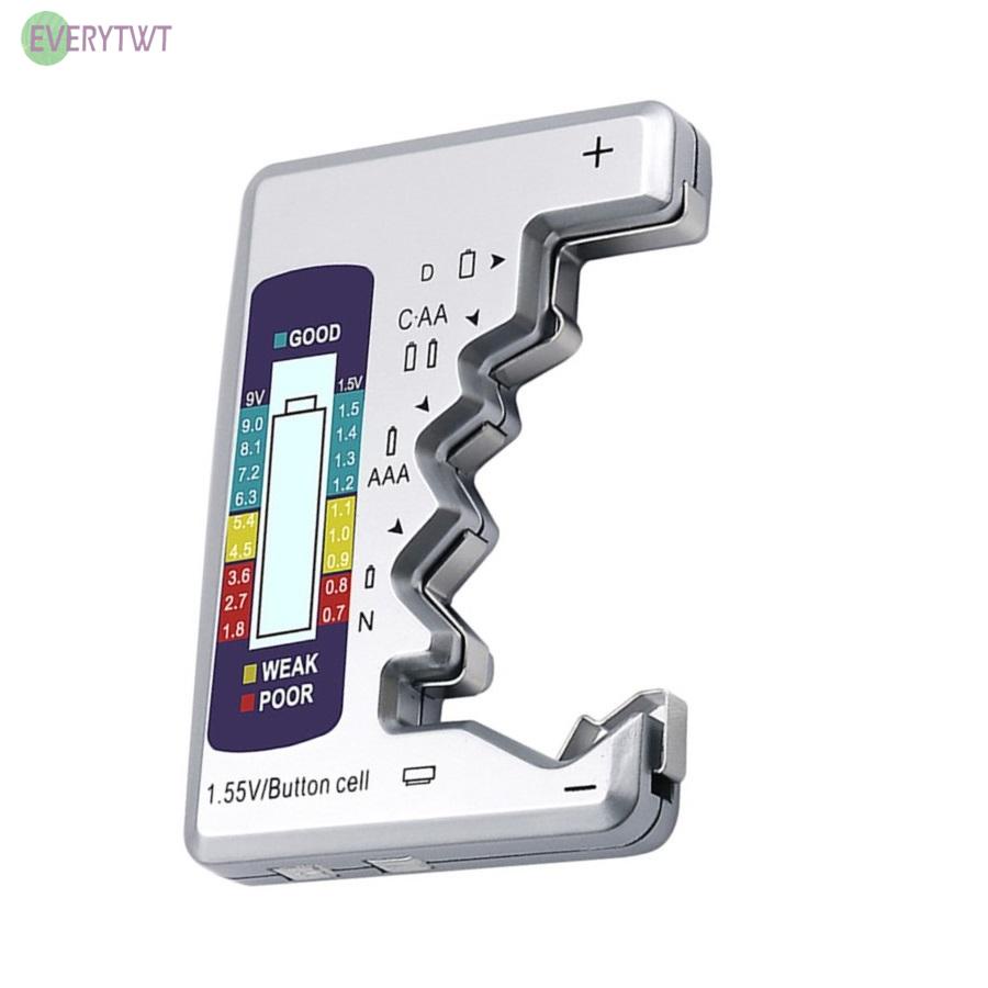 ⭐Hàng Có Sẵn! ⭐Dụng Cụ Kiểm Tra Pin Thay Thế 92 * 63 * 14mm 9V / 1.5V Màu Bạc