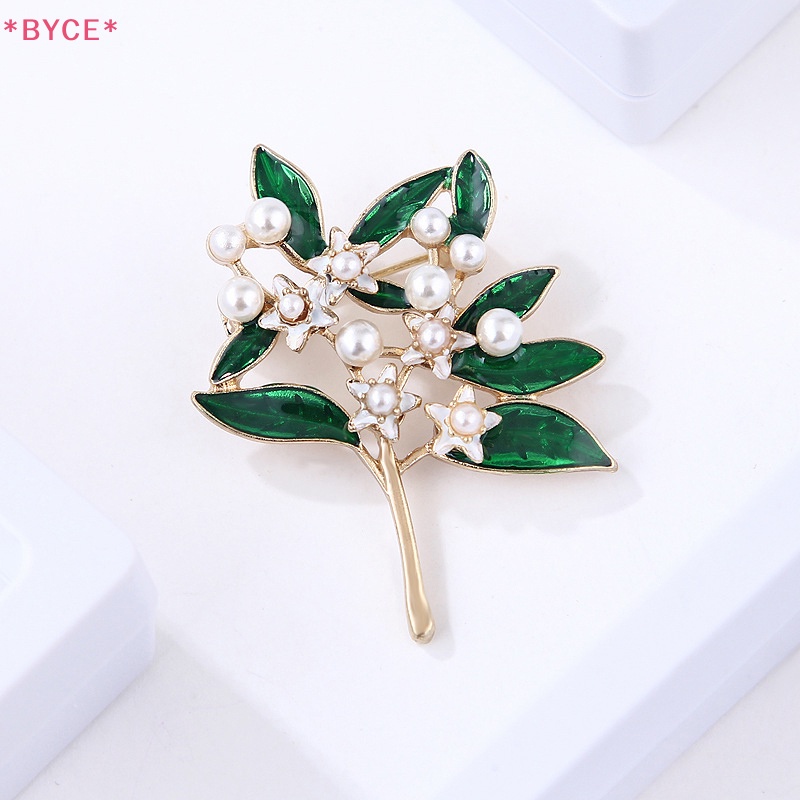 Ghim Cài Áo Hình Hoa Lá Đính Ngọc Trai Giả Cao Cấp Thời Trang Cho Nữ Mới