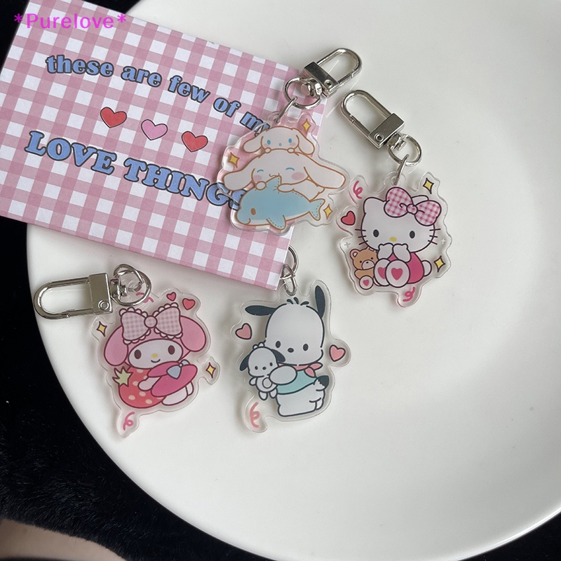 Móc Chìa Khóa Bằng Acrylic Hình Nhân Vật Hoạt Hình Sanrioed Kitty Melody Kuromi Cinnamoroll Dễ Thương Mới