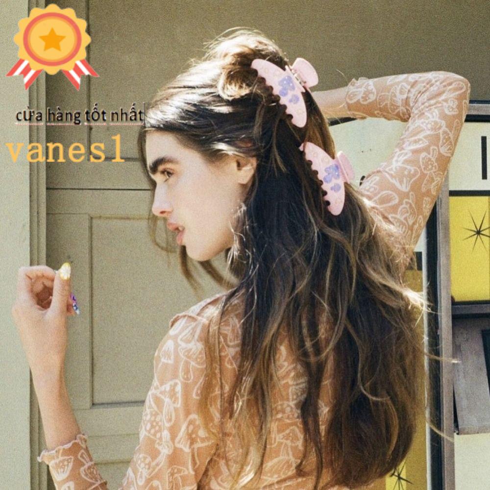 Kẹp Tóc Đuôi Ngựa Cỡ Lớn Hình Hoa Thời Trang Sáng Tạo VANES1 Acetate|Kẹp Tóc Phong Cách Hàn Quốc Xinh Xắn Cho Nữ