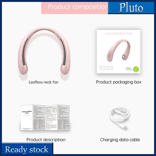 Mới Quạt Đeo Cổ Không Cánh T36 3 Tốc Độ Tùy Chỉnh Kèm Sạc Usb Tiện Dụng Mang Theo Du Lịch / Dã Ngoại