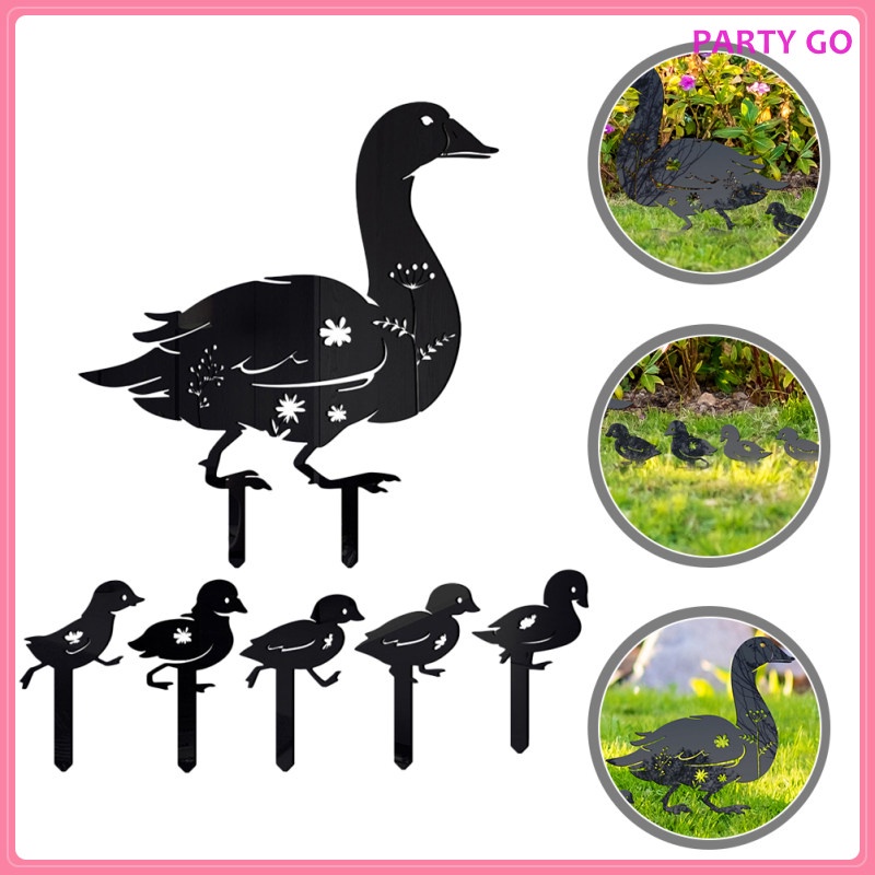 Phụ Kiện Trang Trí Vườn Hình Vịt Bằng Acrylic Màu Đen