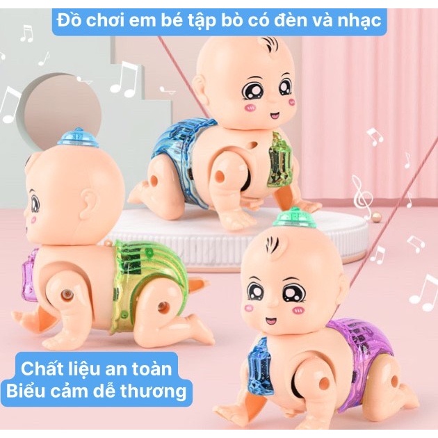 Có Đèn Nhạc Đồ Chơi Em Bé Ngậm Bình Sữa Tập Bò Cho Bé Yêu