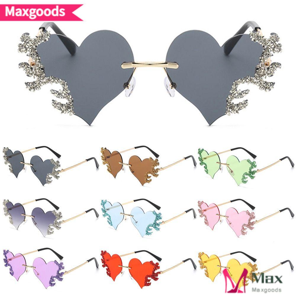 Kính Mát Hình Trái Tim Ngọn Lửa Vui Nhộn Hóa Trang Halloween
