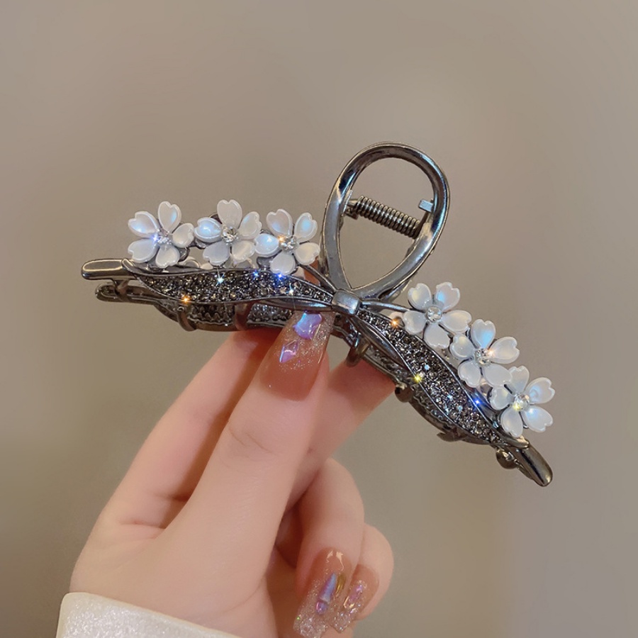 Kẹp Tóc Hình Nơ Đính Đá Lấp Lánh Bằng Hợp Kim Phong Cách Hàn Quốc Cho Nữ