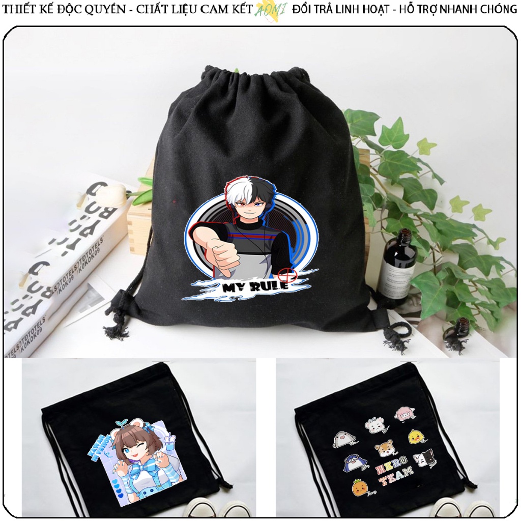 BALO  Hero Team Mèo Sammy Simmy SiroMINI AOMIVN DÂY RÚT ĐEO VAI 33x38cm NHỎ XINH UNISEX CHẤT CANVAS CUTE  OFFICIAL