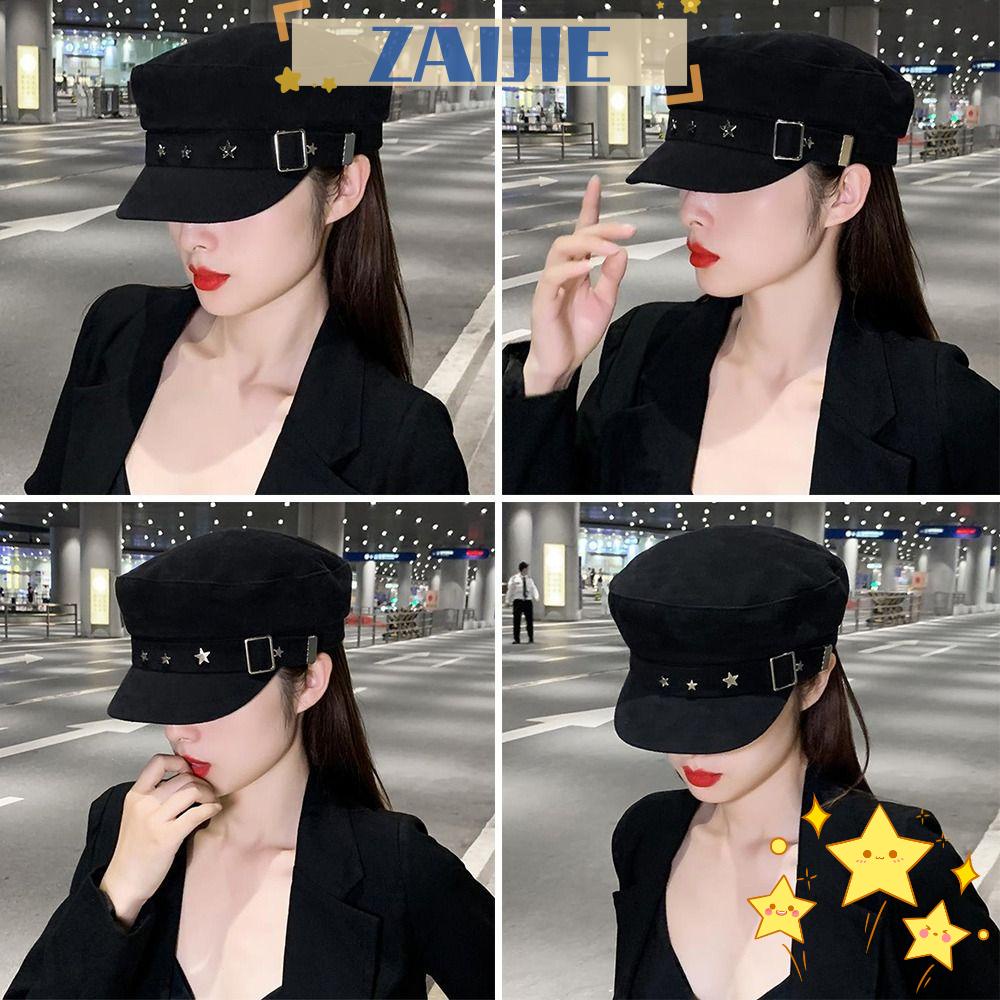 Zaijie Nón Beret Vải Cotton Phong Cách Retro Anh Quốc Thời Trang 24