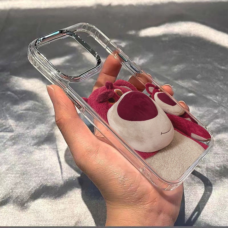 ✅Ốp Điện Thoại Mềm Chống Sốc Họa Tiết Gấu Và Dâu Tây QRH0 Cho Apple 11plus14proins Style 713 iPhone12 8 max