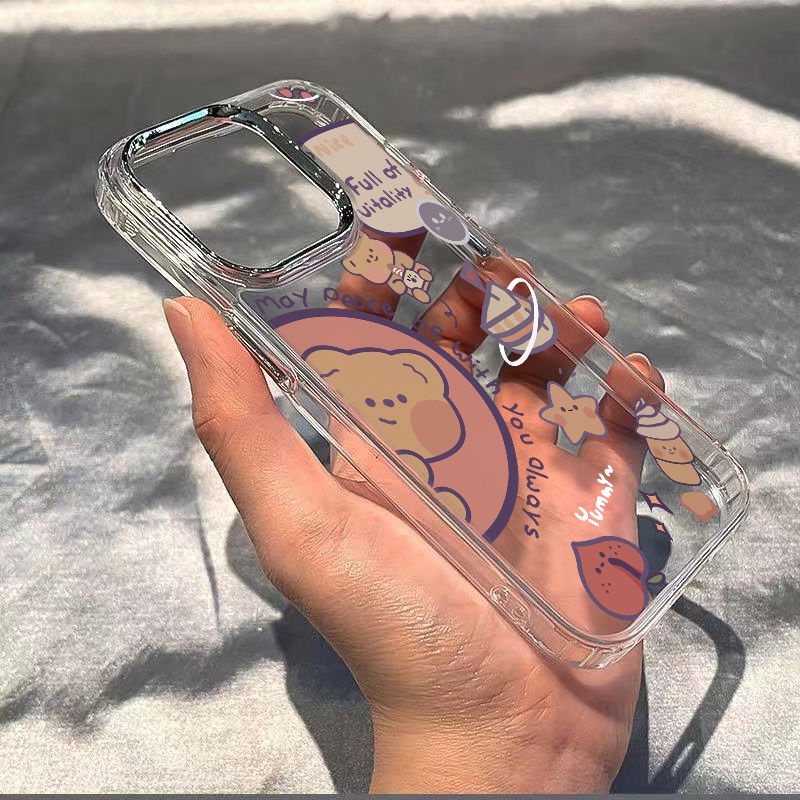 ✅Ốp Điện Thoại Dẻo Họa Tiết Gấu Nhỏ Dễ Thương Chống Sốc Cho Iphone 14proplus13 iPhone12 7 811