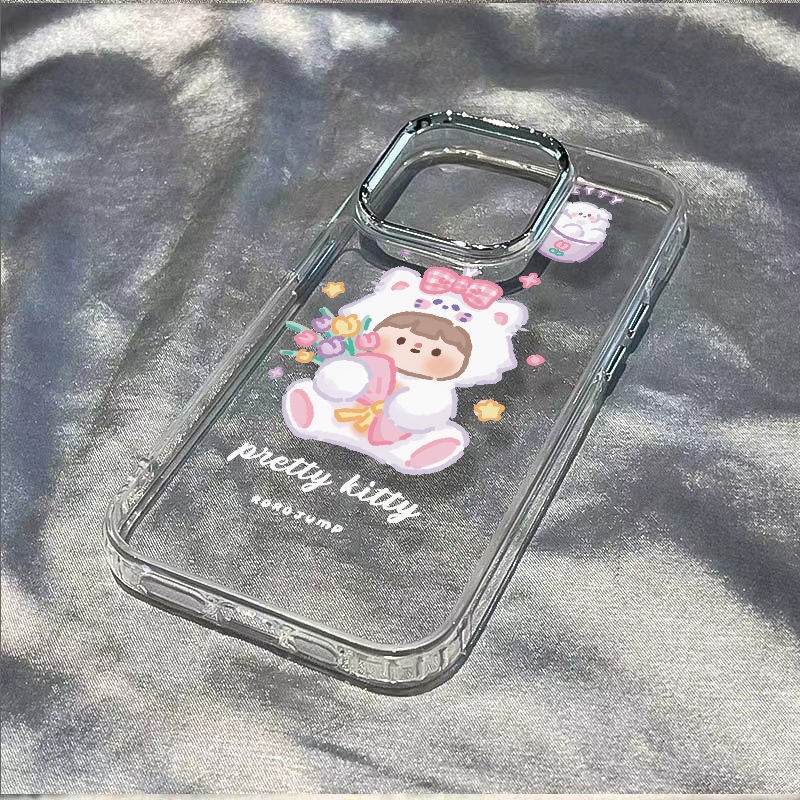 ✅Ốp Điện Thoại Dẻo Họa Tiết Chú Mèo &amp; Bó Hoa Đơn Giản Chống Sốc Cho Iphone12Plus14Proxsins 1311 8 7