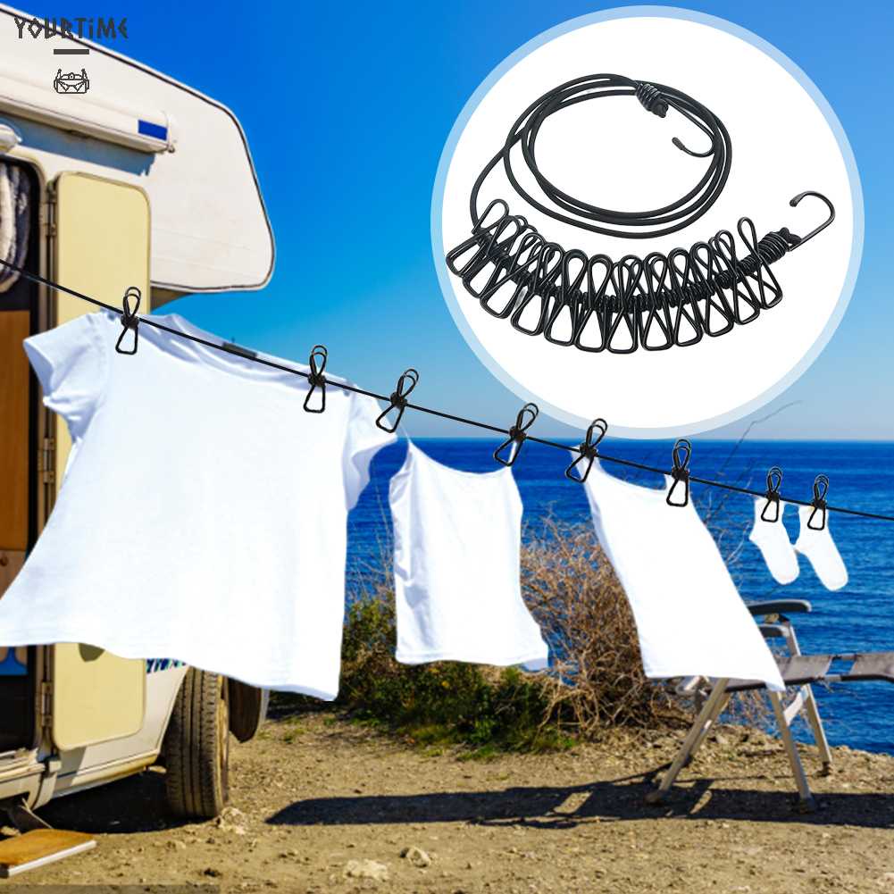 Dây Phơi Quần Áo Có Thể Gấp Gọn Kèm Kẹp Tiện Dụng Cho Gia Đình / Ban
