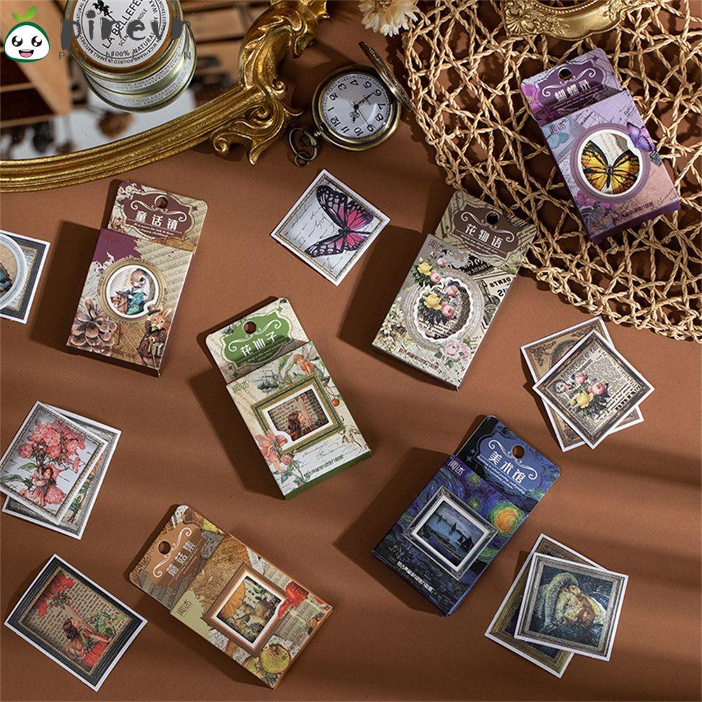 Bộ 40 Miếng Dán Trang Trí Album Hình Bướm / Hoa / Nấm Xinh Xắn