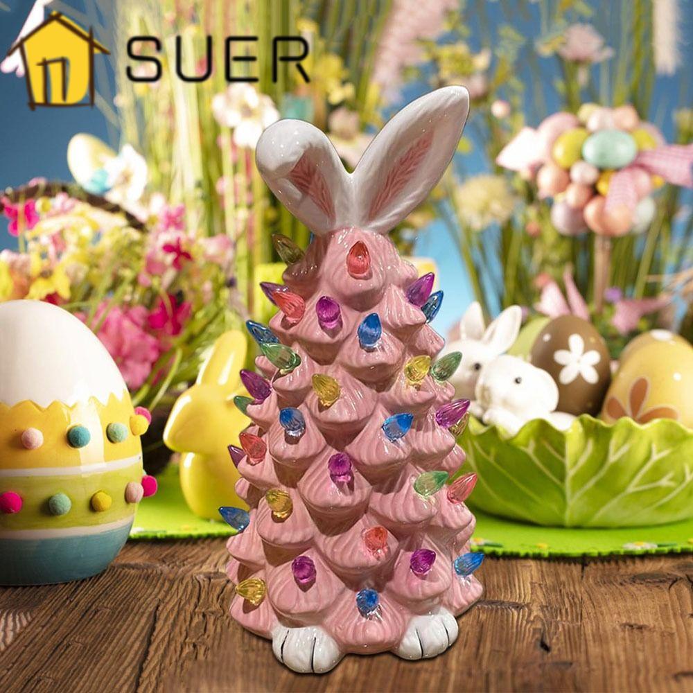 Đèn Để Bàn Trang Trí Hình Tai Thỏ Bằng Nhựa Resin Sáng Tạo