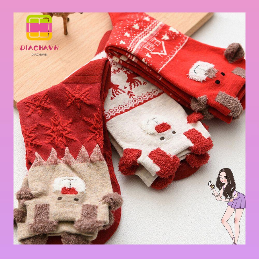 Vớ Ống Màu Đỏ Chủ Đề Giáng Sinh Thời Trang Thu Đông Mới