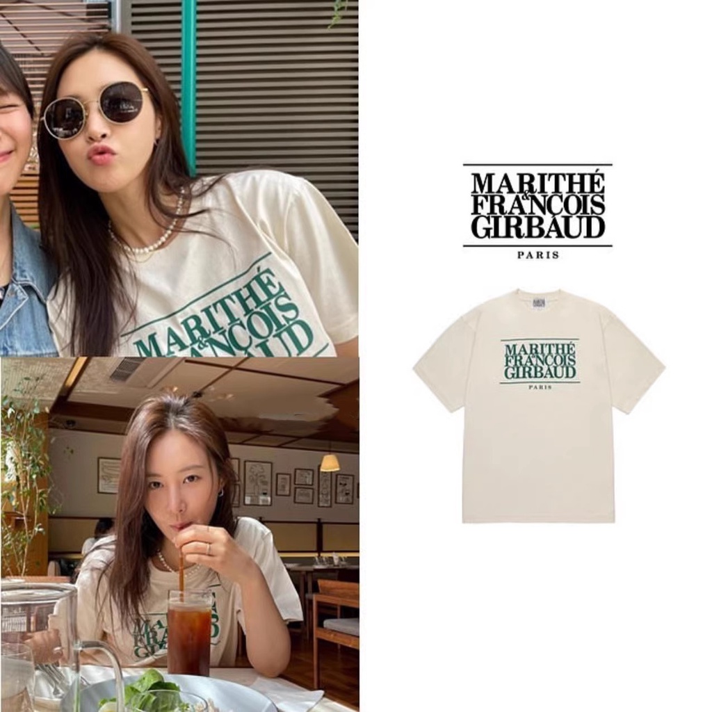 Marithe Korea TXT Choi Soo Bin Áo Thun Ngắn Tay Dáng Rộng Có logo Chữ Phong Cách Hàn Quốc Cho Nam Và Nữ