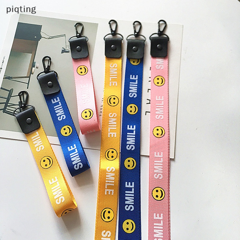 Piqt Dây Ruy Băng Ngắn Có Móc Khóa Hình Mặt Cười Trang Sức Cho Điện Thoại / Ví / Móc Khóa Xe Hơi