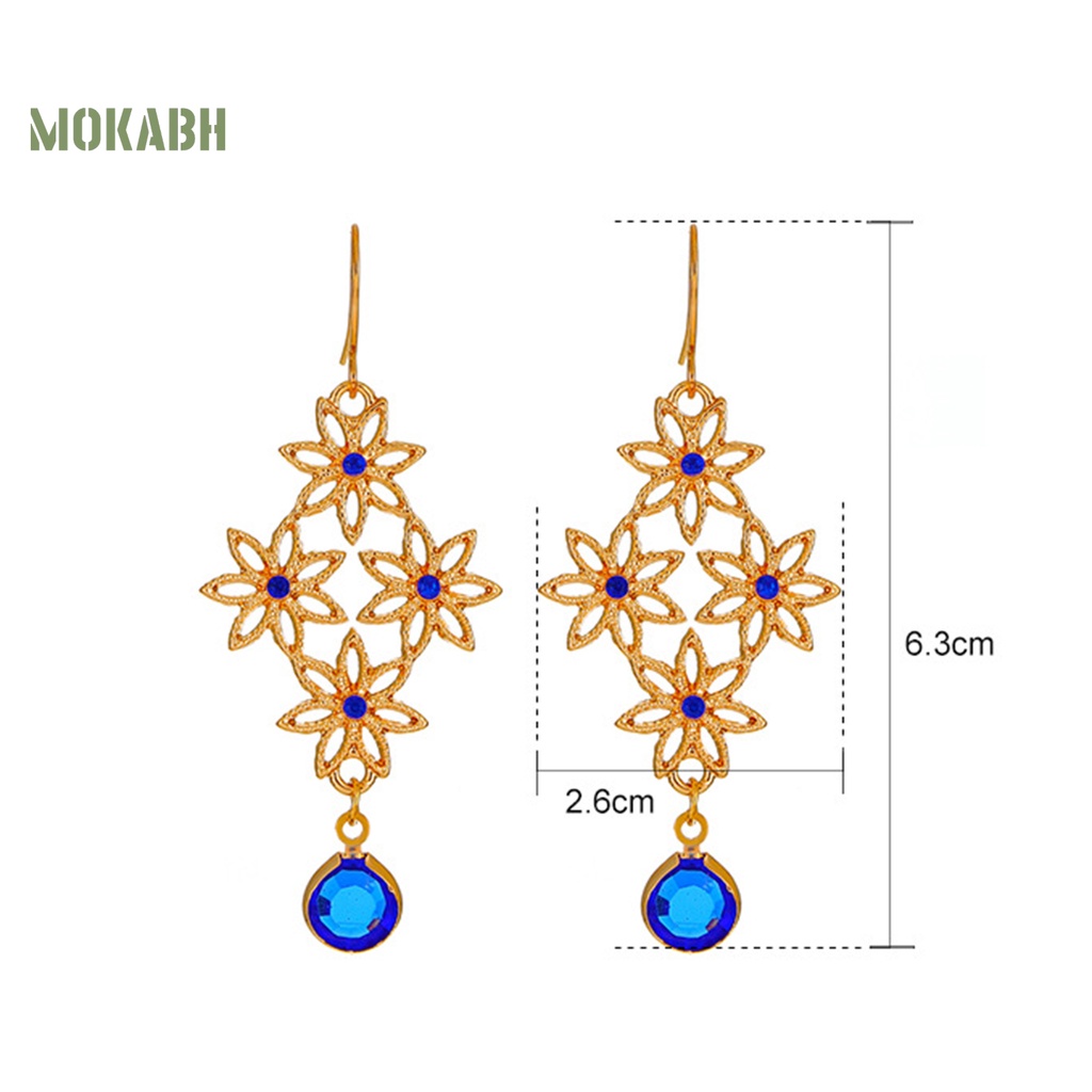 1 Đôi Bông Tai Móc Hình Hoa Rỗng Theo Phong Cách Bohemian