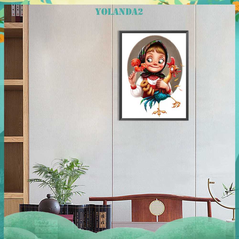 Tranh Đính Đá Kim Cương Toàn Bộ 5D DIY Hình Vẽ Cô Gái Trang Trí Nhà Cửa