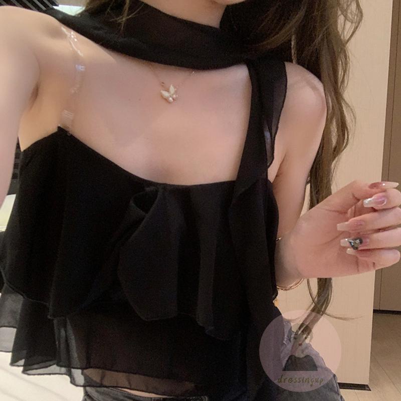 Áo Ngắn Không Tay Hở Vai Màu Sắc Thời Trang Mùa Hè Cho Nữ