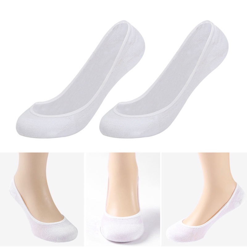 Ygt Set 5 Đôi Vớ Thuyền Lụa Lạnh Cổ Thấp Vô Hình Siêu Mỏng Thoáng Khí Chống Trượt Thời Trang Mùa Hè