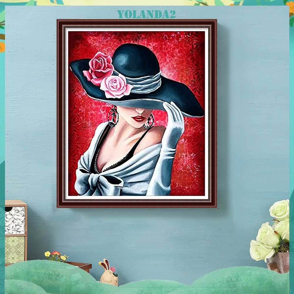 Tranh Đính Đá Kim Cương Toàn Bộ 5D DIY Hình Vẽ Cô Gái Trang Trí Nhà Cửa