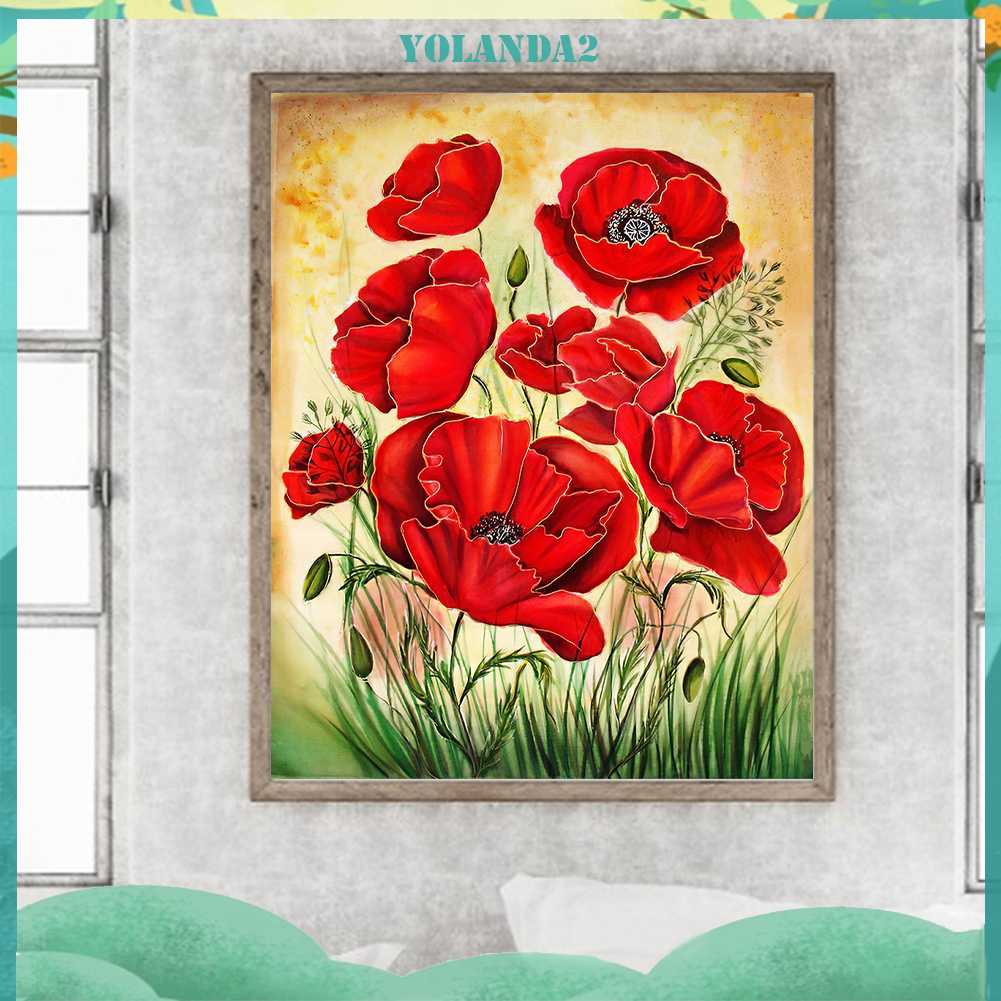 Tranh Đính Đá Kim Cương Toàn Bộ 5D DIY Hình Vẽ Hoa Trang Trí Nhà Cửa