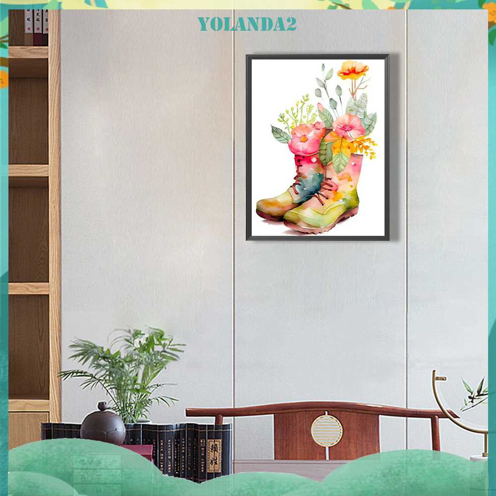 Tranh Đính Đá Kim Cương Toàn Bộ 5D DIY Hình Bốt Hoa