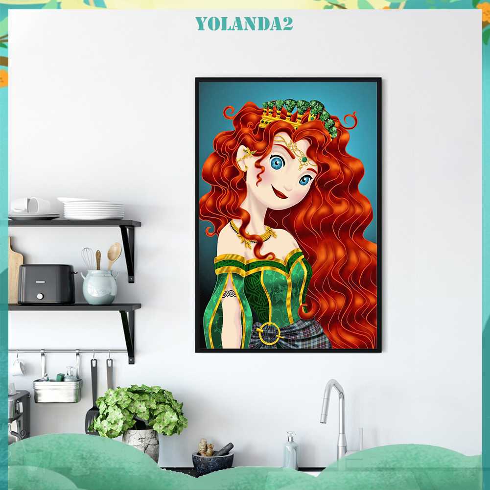 Tranh Đính Đá Kim Cương Toàn Bộ 5D DIY Hình Vẽ Công Chúa Merida