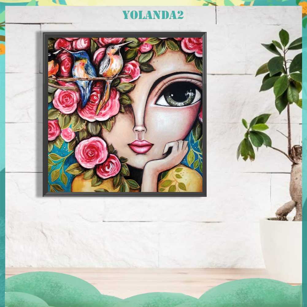 Tranh Đính Đá Kim Cương Toàn Bộ 5D DIY Hình Vẽ Cô Gái Trang Trí Nhà Cửa