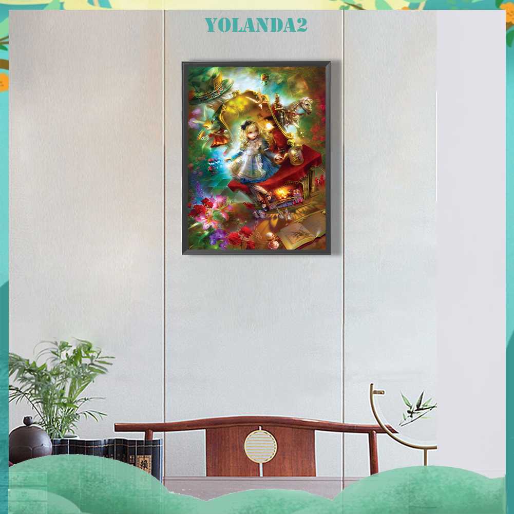 Tranh Đính Đá Kim Cương Toàn Bộ 5D DIY Hình Vẽ Cô Gái Trang Trí Nhà Cửa