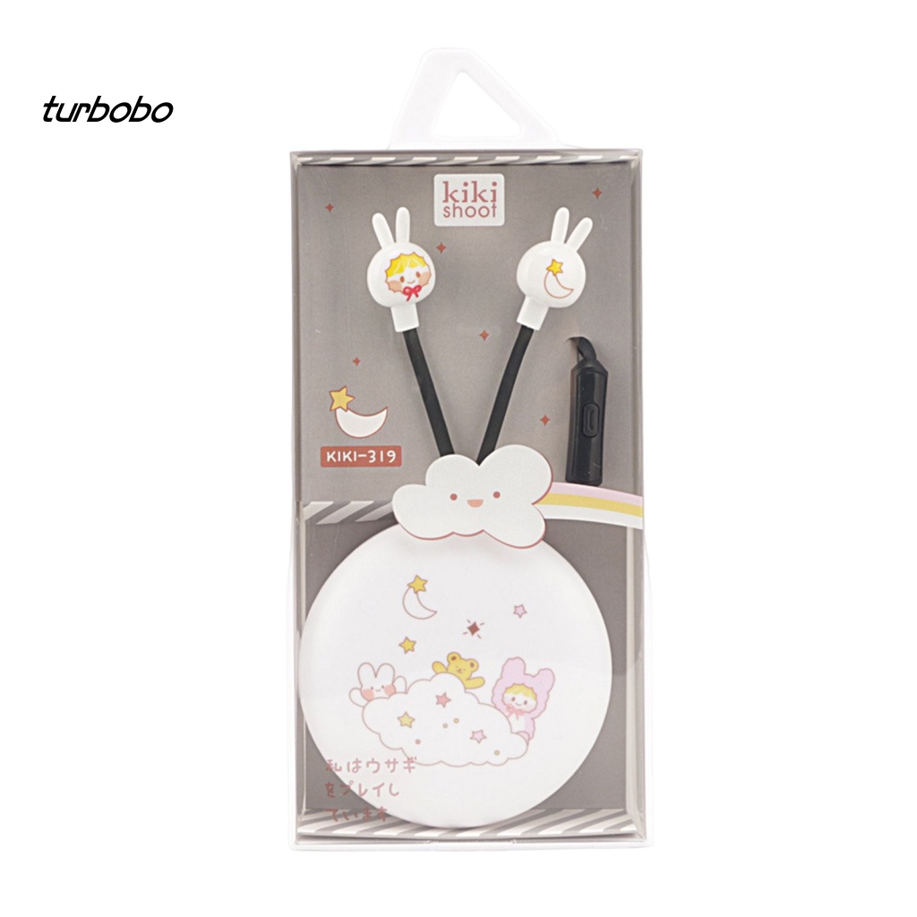 Tai Nghe Có Dây HD-compatible Calling Kèm Hộp Đựng Hình Thỏ Hoạt Hình 3.5mm