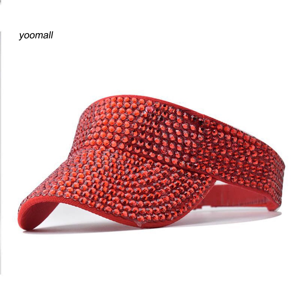 Mũ Lưỡi Trai Hở Chóp Đính Đá Lấp Lánh Có Thể Điều Chỉnh