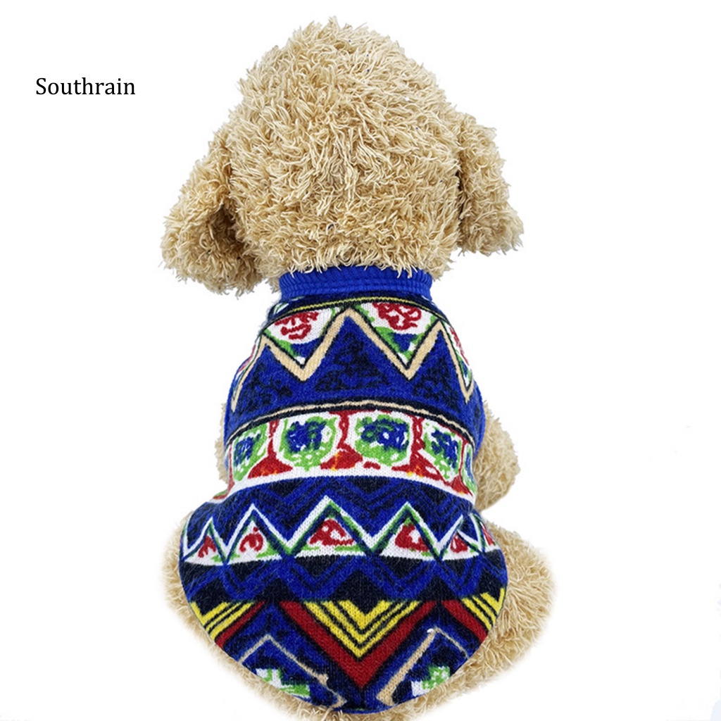 Áo Sweater Vải Polyester Thoáng Khí In Họa Tiết Độc Đáo Giữ Ấm Mùa Đông Cho Cún Cưng