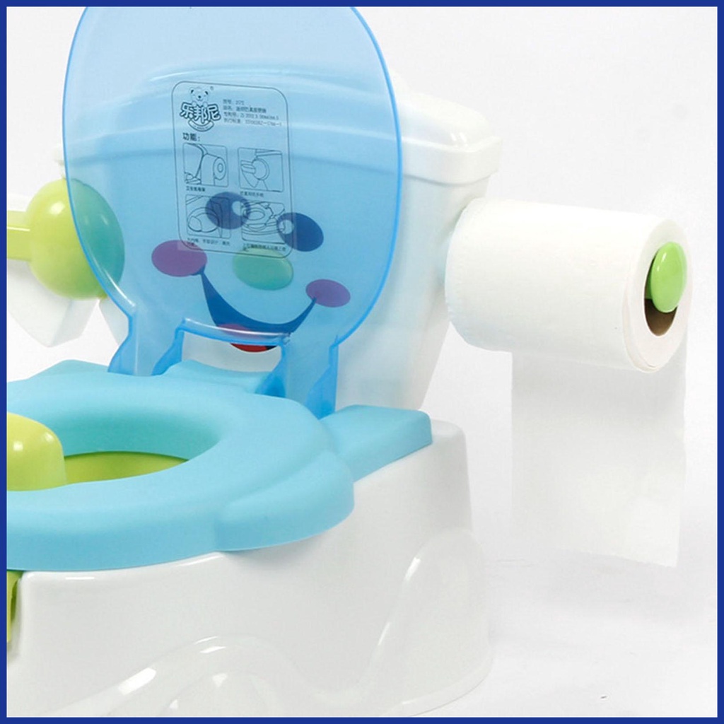 Bô Tập Đi Vệ Sinh Kèm Giá Đỡ Giấy Vệ Sinh Tháo Rời Được Tiện Lợi Dành Cho Trẻ Em