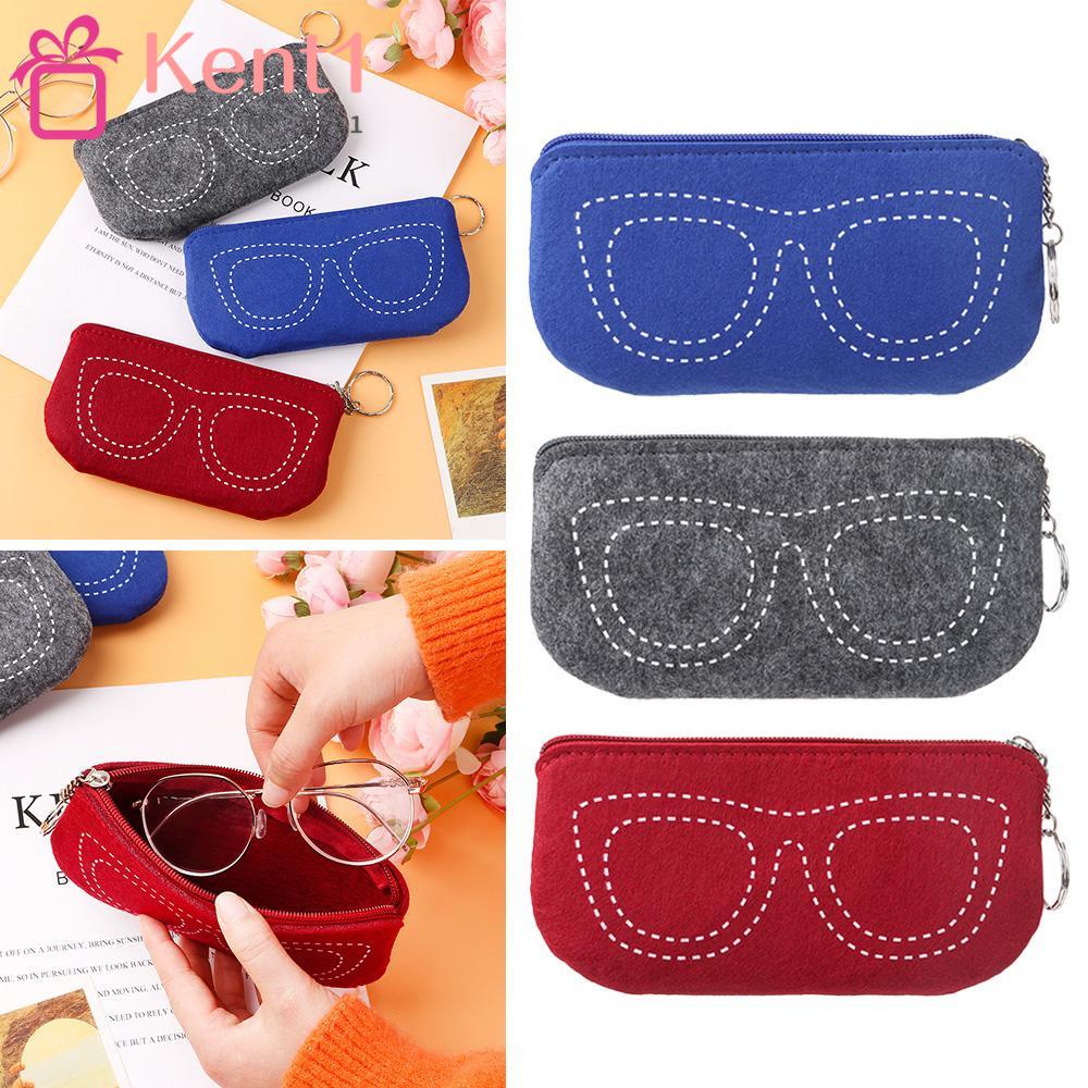 Túi Đựng Mắt Kính Bằng Vải Nỉ Mềm Có Khóa Kéo Hiệu Kat1