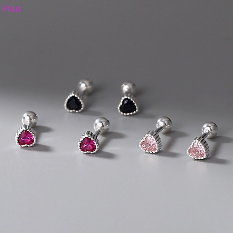 1 Đôi Khuyên Tai Bạc S999 Dạng Xoắn Ốc Hình Trái Tim Cho Nữ