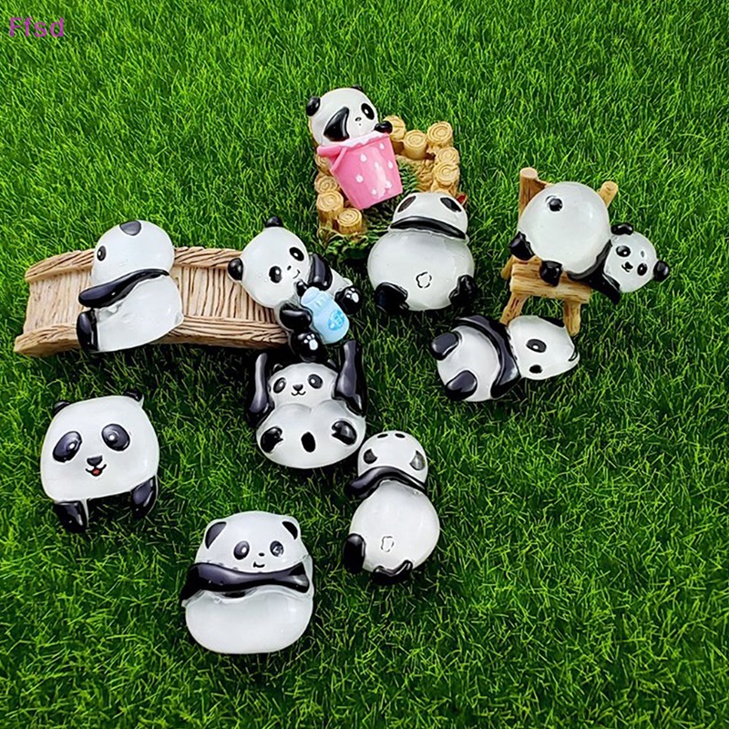 {Ffsd} Set 5 Phụ Kiện Làm Trang Sức Thời Trang Hình Gấu Trúc / Chữ Ch DIY