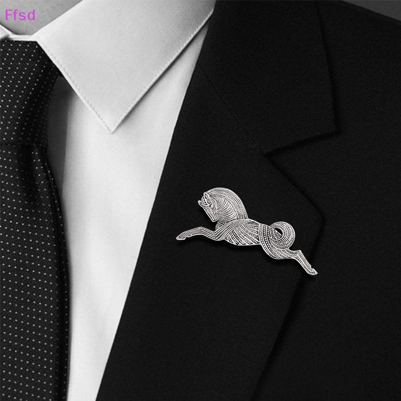 Ghim Cài Áo Hình Ngựa Chạy Bằng Kim Loại Thời Trang Sáng Tạo Cho Nam