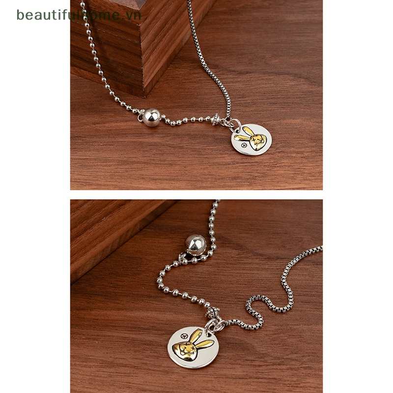 [beautifulhome] Vòng Cổ Choker Mặt Hình Thỏ Dễ Thương Cá Tính Không Đối Xứng Phong Cách Punk Hip Hop Dành Cho Nữ [beauty]