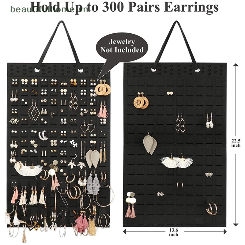 [beautifulhome] Giá Treo Bông Tai / Vòng cổ Bằng Vải Nỉ Mềm Mại Sắp Xếp Gọn Gàng