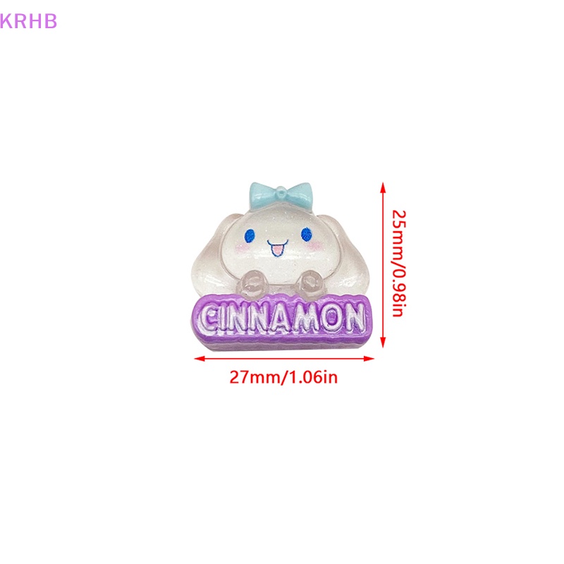 Bộ 2 Phụ Kiện Trang Trí Hình Cinnamoroll Hello Kitty Kuromi Bằng Resin Phát Sáng DIY Mới